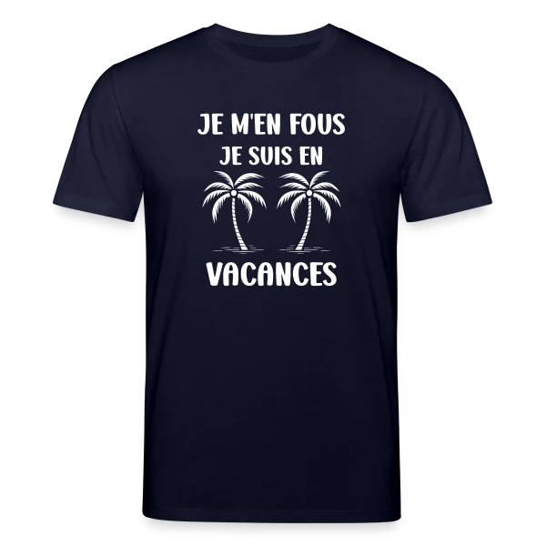 Maquette de T-shirt bio CREATOR Stanley/Stella Unisexe « Je Suis En Vacances Blanc » à personnaliser