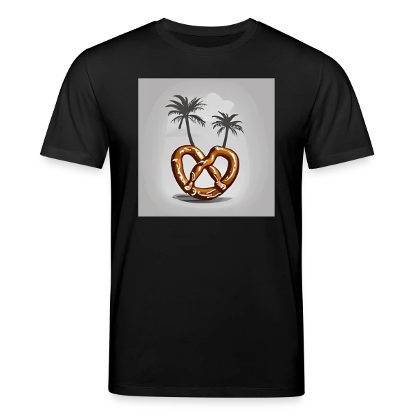 Maquette de T-shirt bio CREATOR Stanley/Stella Unisexe « Bretzel tropical : L'Alsace en vacances » à personnaliser