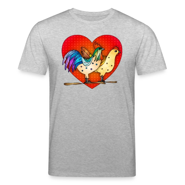 Maquette de T-shirt bio CREATOR Stanley/Stella Unisexe « Duo Coq et Poule Champêtre » à personnaliser
