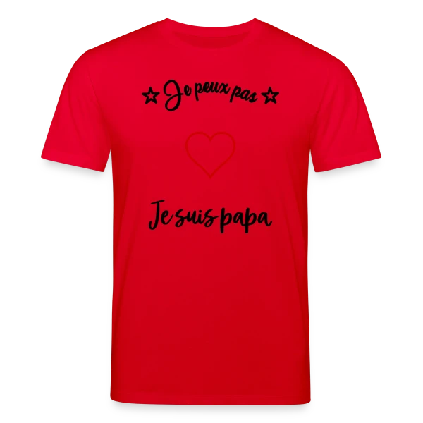 Maquette de T-shirt bio CREATOR Stanley/Stella Unisexe « Cœur Papa : Je t'aime Super Papa » à personnaliser