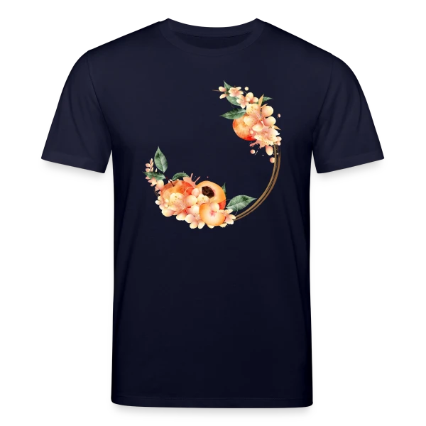 Maquette de T-shirt bio CREATOR Stanley/Stella Unisexe « Pêche et Fleur en Couronne Tendance » à personnaliser
