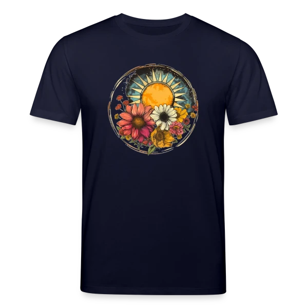 Maquette de T-shirt bio CREATOR Stanley/Stella Unisexe « Soleil Floral Bohème » à personnaliser