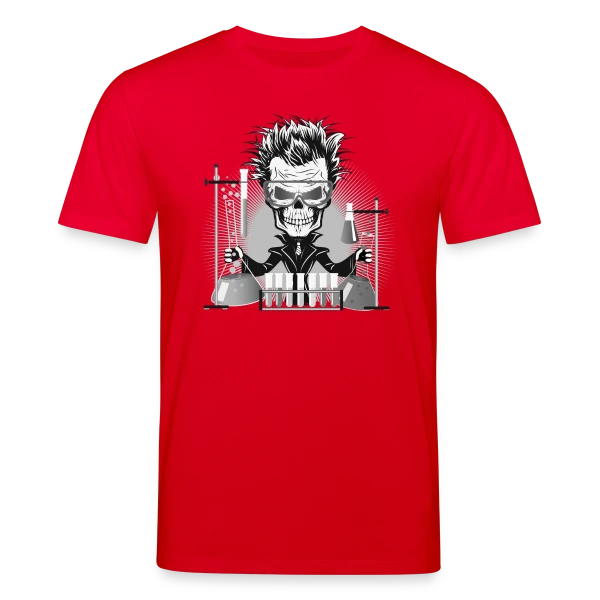 Maquette de T-shirt bio CREATOR Stanley/Stella Unisexe « Crâne Scientifique Déjanté au Labo » à personnaliser