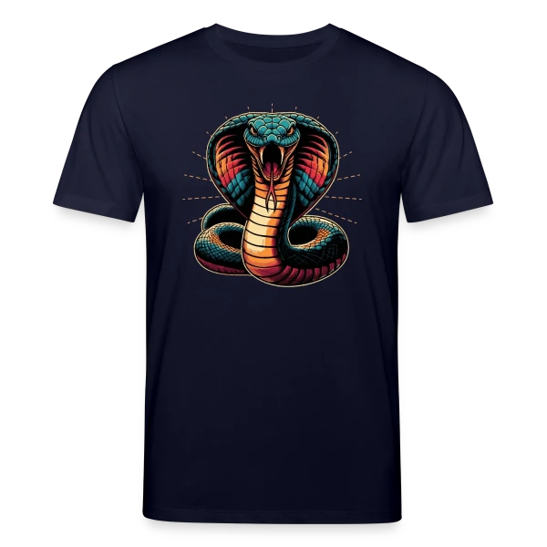 Maquette de T-shirt bio CREATOR Stanley/Stella Unisexe « Cobra Royal Éclatant : Style Dynamique et Vives Couleurs » à personnaliser