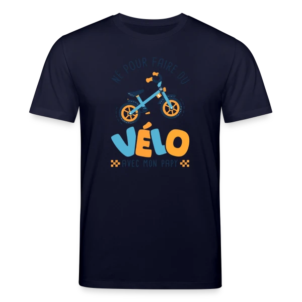 Maquette de T-shirt bio CREATOR Stanley/Stella Unisexe « "Né pour le Vélo avec Papy" » à personnaliser