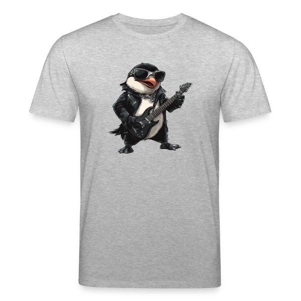 Maquette de T-shirt bio CREATOR Stanley/Stella Unisexe « Pinguin Rocker Guitariste Heavy Metal » à personnaliser
