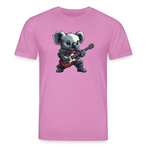 Maquette de T-shirt bio CREATOR Stanley/Stella Unisexe « Koala Rocker Guitariste Heavy Metal » à personnaliser