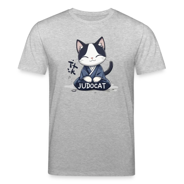 Maquette de T-shirt bio CREATOR Stanley/Stella Unisexe « JUDOCAT: Le chat manga judoka » à personnaliser