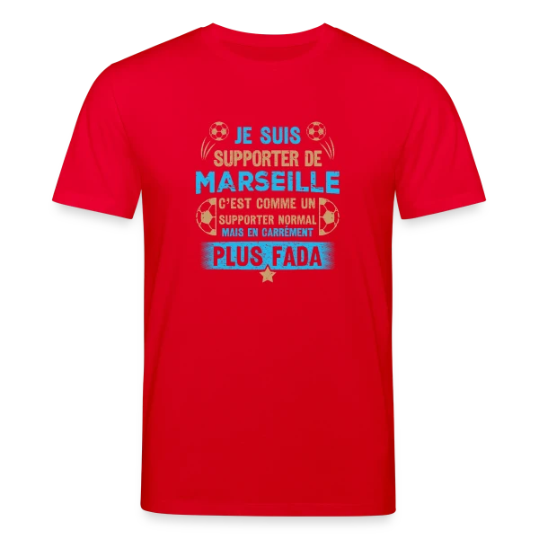 Maquette de T-shirt bio CREATOR Stanley/Stella Unisexe « Supporter Marseillais Plus Fada » à personnaliser