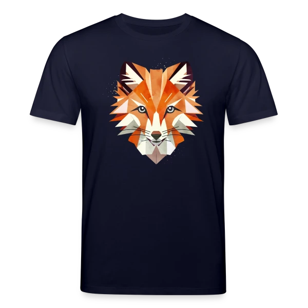Maquette de T-shirt bio CREATOR Stanley/Stella Unisexe « Renard Géométrique Éclatant » à personnaliser