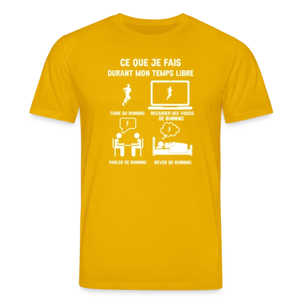 Maquette de T-shirt bio CREATOR Stanley/Stella Unisexe « Mon Temps Libre ? Je Fais du Running ! » à personnaliser