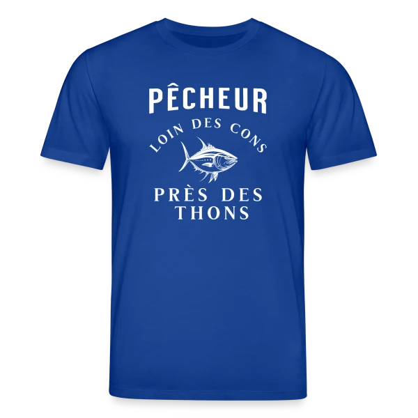 Maquette de T-shirt bio CREATOR Stanley/Stella Unisexe « Pêcheur Loin Des Cons Près Des Thons - Humour » à personnaliser