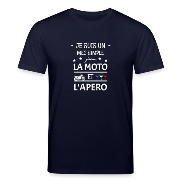 Maquette de T-shirt bio CREATOR Stanley/Stella Unisexe « Moto & Apéro : L'Esprit Motard » à personnaliser