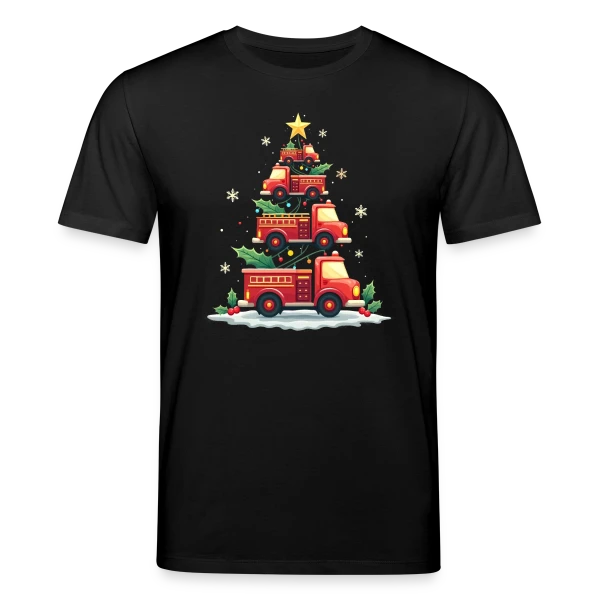 Camion de Pompiers Amusant - Noël sur T-shirt bio CREATOR Stanley/Stella Unisexe