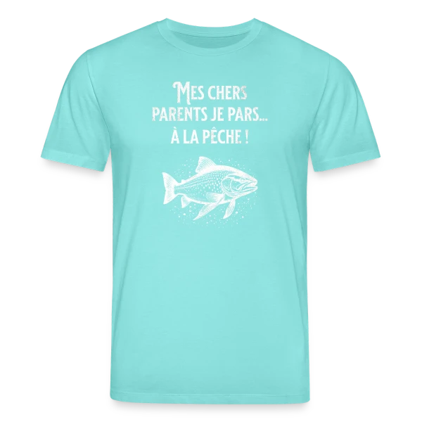 Maquette de T-shirt bio CREATOR Stanley/Stella Unisexe « Humour Pêche : La Truite Élégante » à personnaliser