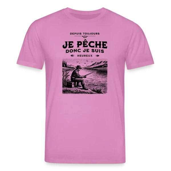 Maquette de T-shirt bio CREATOR Stanley/Stella Unisexe « Je Pêche, Je Suis Heureux : T-shirt Éloquent » à personnaliser