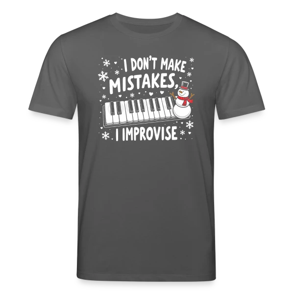 Maquette de T-shirt bio CREATOR Stanley/Stella Unisexe « Pianiste Humour - Je n'fais pas d'erreurs, j'improvise » à personnaliser