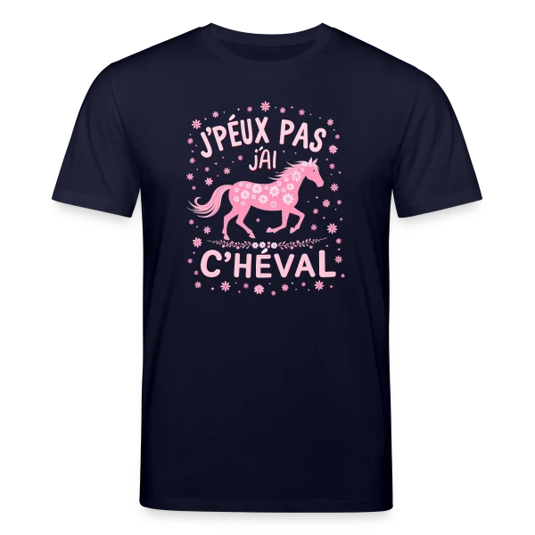 Maquette de J'Peux Pas J'Ai Cheval - Humour Équitation Rose à personnaliser