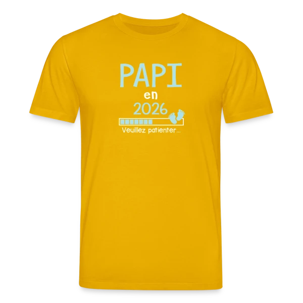 Maquette de T-shirt bio CREATOR Stanley/Stella Unisexe « Papi en 2026 : Veuillez Patienter - Humour » à personnaliser