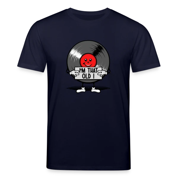 Maquette de T-shirt bio CREATOR Stanley/Stella Unisexe « Vintage 33 tours : Vieux comme un Vinyle » à personnaliser