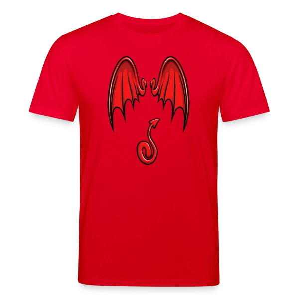Maquette de T-shirt bio CREATOR Stanley/Stella Unisexe « Ailes & Queue de Diable Cartoon » à personnaliser