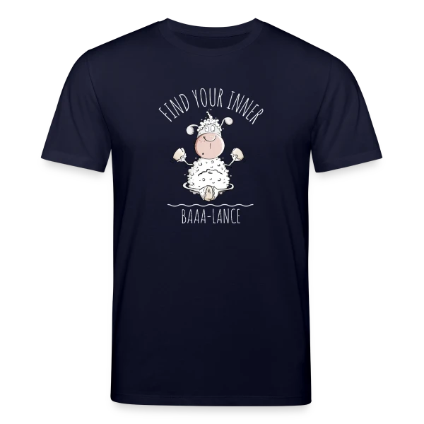 Maquette de T-shirt bio CREATOR Stanley/Stella Unisexe « Mouton Yoga 'Baaa-Lance' - L'Équilibre Zen » à personnaliser