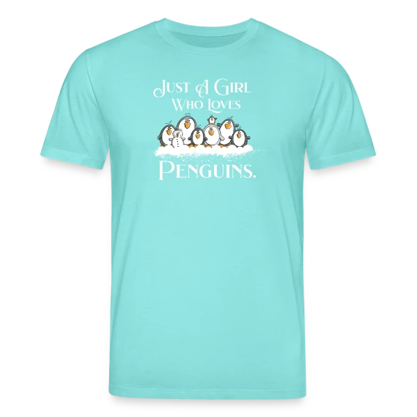 Maquette de T-shirt bio CREATOR Stanley/Stella Unisexe « Juste une fille qui adore les pingouins - T-shirt humour » à personnaliser