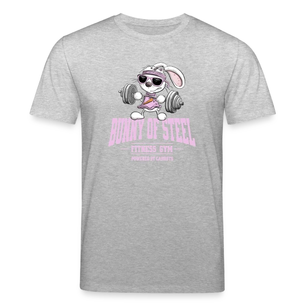 Maquette de T-shirt bio CREATOR Stanley/Stella Unisexe « Lapin Fitness - Entraînement 'Powered by Carrots' » à personnaliser