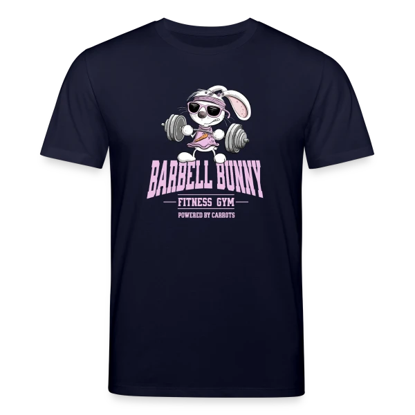 Maquette de T-shirt bio CREATOR Stanley/Stella Unisexe « Lapin Fitness Musculation - 'Powered by Carrots' » à personnaliser