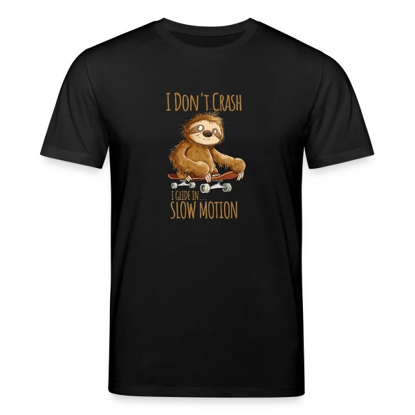 Maquette de T-shirt bio CREATOR Stanley/Stella Unisexe « Paresseux Skateboarder - 'I Don't Crash' - T-shirt Relax » à personnaliser