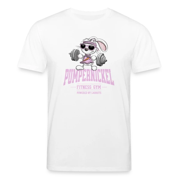 Maquette de T-shirt bio CREATOR Stanley/Stella Unisexe « Lapin Costaud 'Pumpernickel Girl' - Fitness Humoristique » à personnaliser
