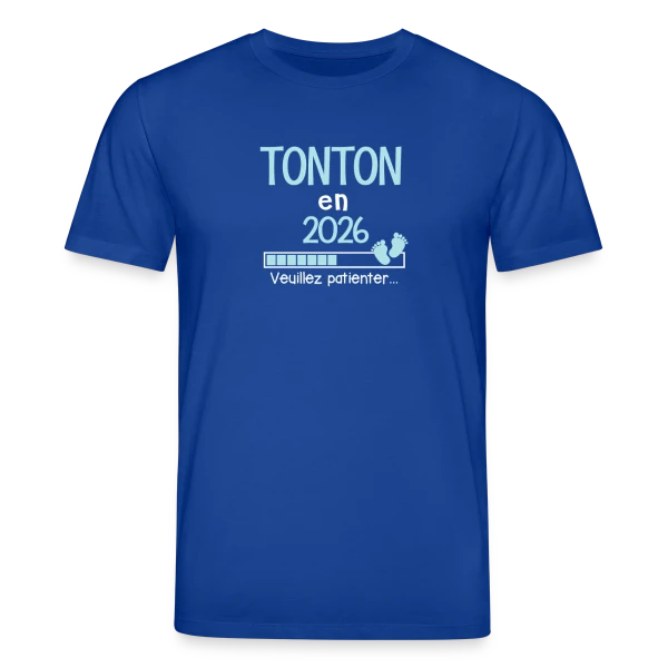 Maquette de T-shirt bio CREATOR Stanley/Stella Unisexe « Annonce Grossesse Tonton 2026 - Futur Tonton Humour » à personnaliser