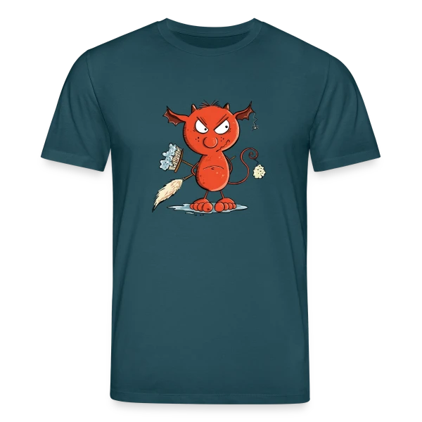 Maquette de T-shirt bio CREATOR Stanley/Stella Unisexe « Petit diable du ménage - Nettoyage fun » à personnaliser