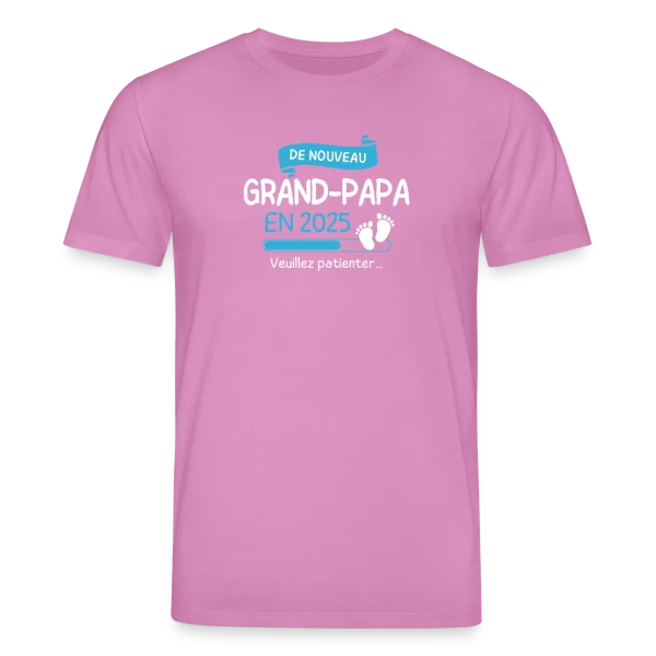 Maquette de T-shirt bio CREATOR Stanley/Stella Unisexe « 'De Nouveau Grand-Papa en 2025' ? Annonce Grossesse Humoristique » à personnaliser