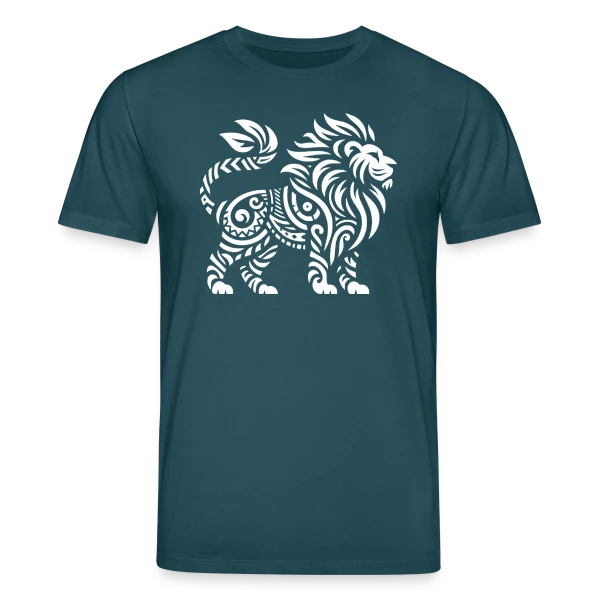 Maquette de T-shirt bio CREATOR Stanley/Stella Unisexe « Lion Tribal : Force et Élégance Sauvage » à personnaliser