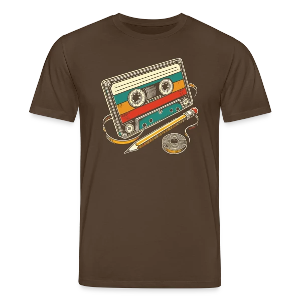 Maquette de T-shirt bio CREATOR Stanley/Stella Unisexe « Cassette Rétro Crayon » à personnaliser