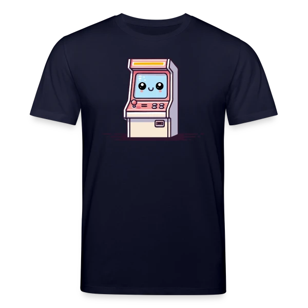 Maquette de T-shirt bio CREATOR Stanley/Stella Unisexe « Borne d'Arcade Kawaii : Sourire Rétro Gaming » à personnaliser