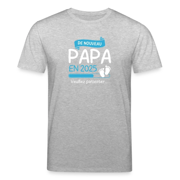 Maquette de T-shirt bio CREATOR Stanley/Stella Unisexe « 'De Nouveau Papa en 2025' ? Annonce de Grossesse Originale » à personnaliser