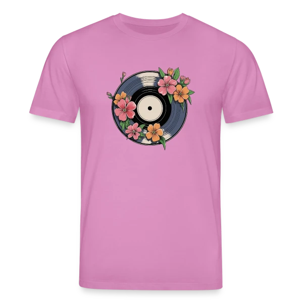 Maquette de T-shirt bio CREATOR Stanley/Stella Unisexe « Vinyle Fleuri Rétro Artistique » à personnaliser