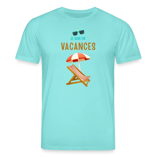 Maquette de T-shirt bio CREATOR Stanley/Stella Unisexe « Je Suis En Vacances Plage » à personnaliser