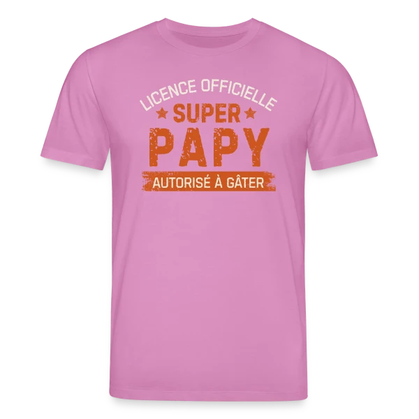 Maquette de T-shirt bio CREATOR Stanley/Stella Unisexe « 'Licence Papy Officielle' – Humour Grand-Père » à personnaliser