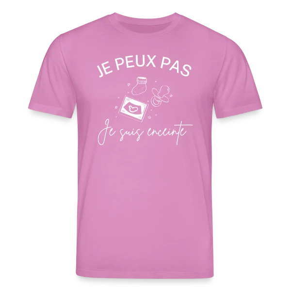 Maquette de T-shirt bio CREATOR Stanley/Stella Unisexe « Je Peux Pas, Je Suis Enceinte ! » à personnaliser