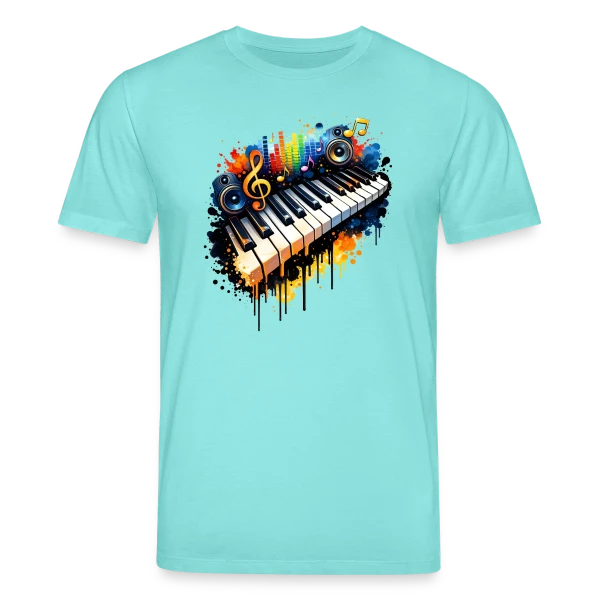 Maquette de T-shirt bio CREATOR Stanley/Stella Unisexe « Piano Graffiti Urbain » à personnaliser