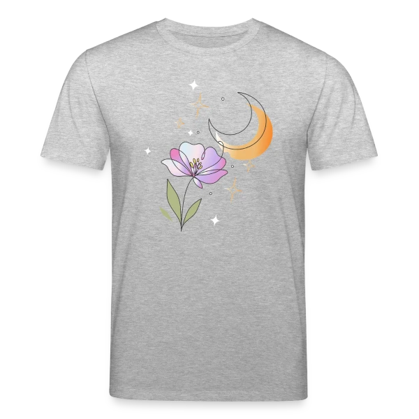 Maquette de T-shirt bio CREATOR Stanley/Stella Unisexe « Art Ligne Fleur et Lune - Mystère Nocturne » à personnaliser