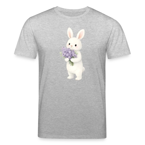 Maquette de T-shirt bio CREATOR Stanley/Stella Unisexe « Lapin dans les Lilas - Douceur Printanière » à personnaliser