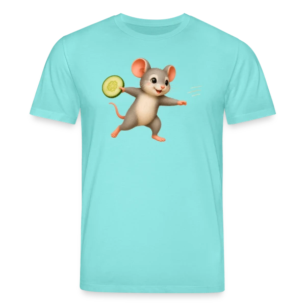 Maquette de T-shirt bio CREATOR Stanley/Stella Unisexe « La Souris Frisbee et la Tranche de Concombre » à personnaliser