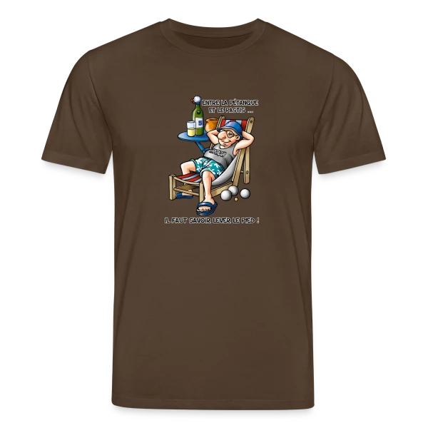 Maquette de T-shirt bio CREATOR Stanley/Stella Unisexe « Entre la Pétanque et l'Apéro » à personnaliser