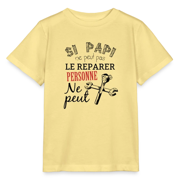 Papi Bricoleur - L'Expert des Réparations sur T-shirt bio MINI CREATOR Stanley/Stella Enfant