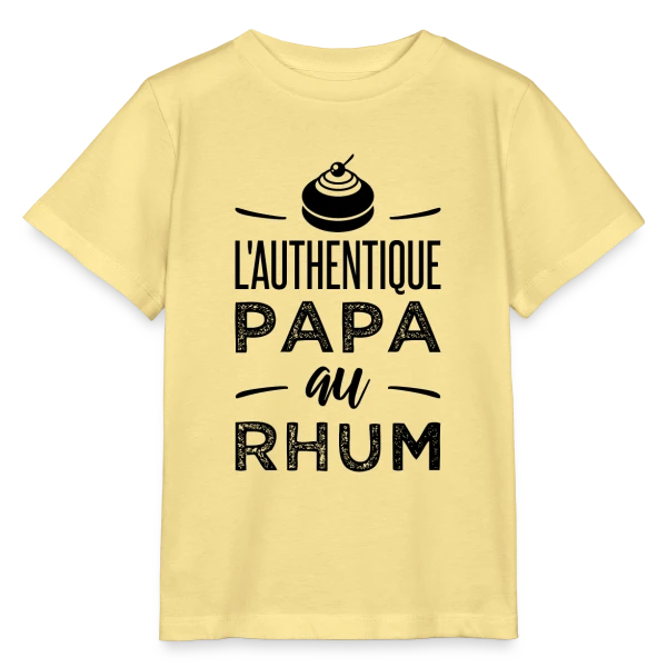 L'Authentique Papa au Rhum sur T-shirt bio MINI CREATOR Stanley/Stella Enfant