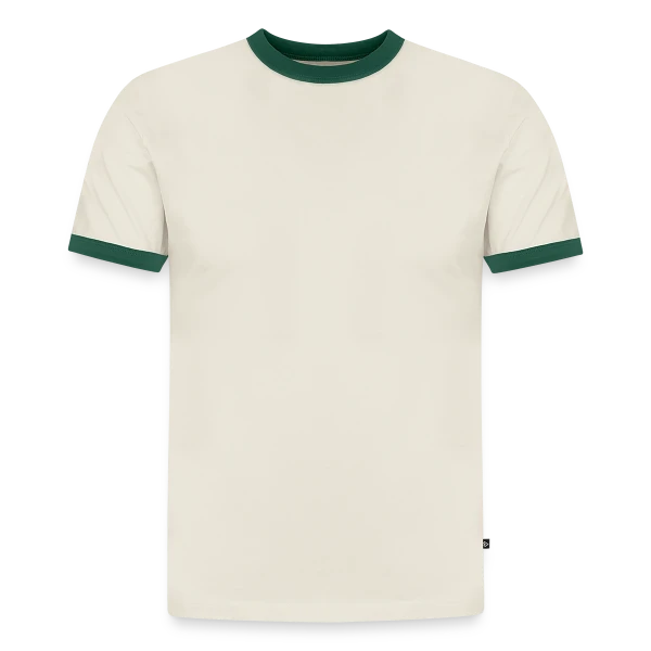 Maquette de T-shirt contrasté homme slim fit en coton bio à personnaliser